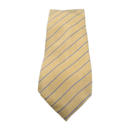 T.M Lewin Yellow Blue Stripe Mens Silk Tie Classic Designer Necktie Formal Striped Vintage Mens Tie UK BX6