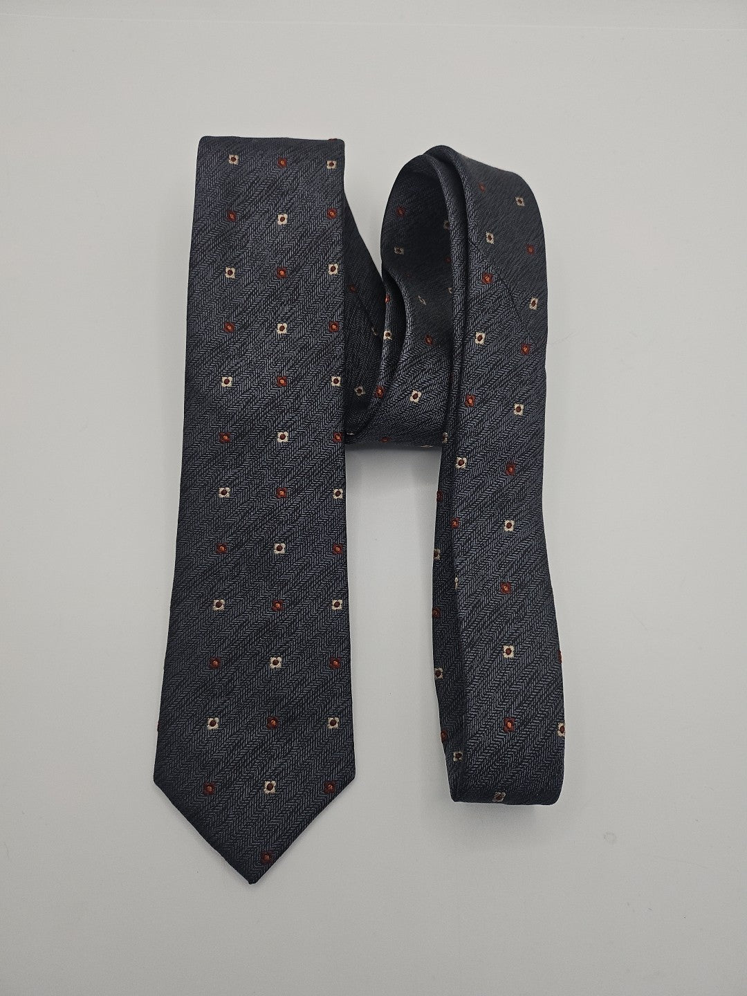 Penguin Grey Thin Mod Geometric Mens Silk Tie Wedding Formal Neck Tie BX16