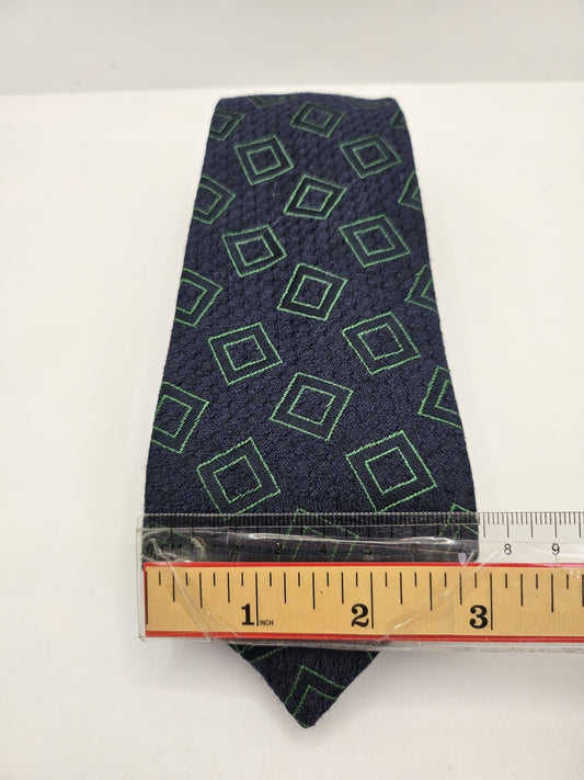 Duchamp Blue/Green Geometric Silk Tie