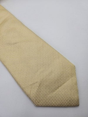 Charles Tyrwhitt Silk Tie Mens Yellow Textured Woven Vtg Wedding Neck Tie Vintage Retro Formal