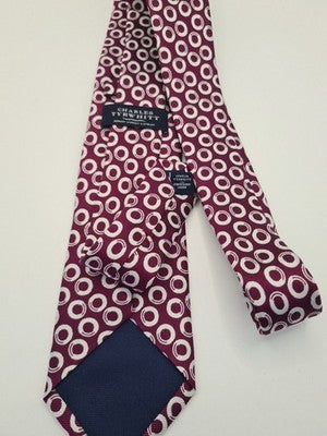 Charles Tyrwhitt Purple Circle pattern Silk Tie | Designer Mens Tie UK  BX2 Vintage Retro