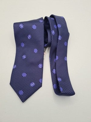 Jaeger NWT Blue Spotted Pattern Mens Silk Tie Classic Designer Necktie BX1 Vintage Retro