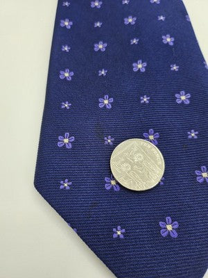 Paul Smith Silk Tie Mens Blue Purple Floral Daisy Vtg Wedding Neck Tie Clearance Vintage Retro