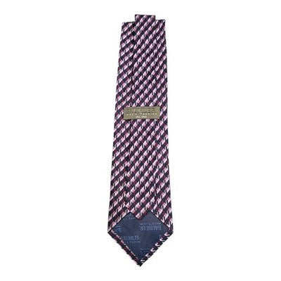 Baumler Purple Dogstooth Silk Tie Mens Vintage Retro Wedding Formal Designer Classic Necktie