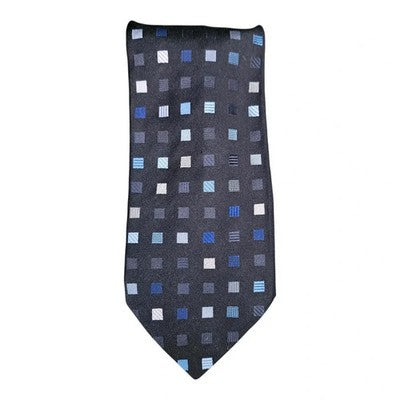 The Savile Row Company Navy Blue Silk Tie Mens Vintage Retro Wedding Formal Designer Classic