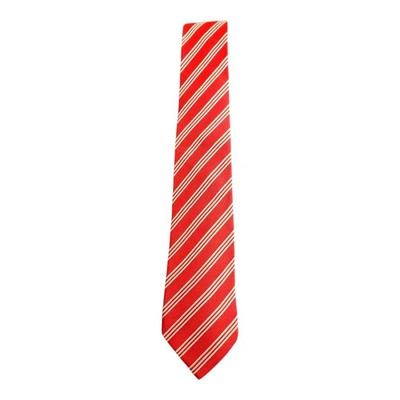 Austin Reed Red and White Striped Silk Tie Mens Vintage Retro Wedding Formal Designer Classic
