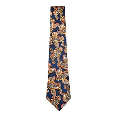 Feraud Vintage Blue Paisley Colourful Silk Tie Mens Retro Wedding Formal Designer Classic