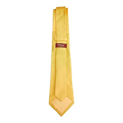 TM Lewin Solid Yellow Golden Silk Tie Mens Vintage Retro Wedding Formal Designer Classic