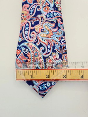 Blue Paisley Pattern Wedding Silk Tie | Designer Mens Tie UK  BX14 Vintage Retro Formal Classic