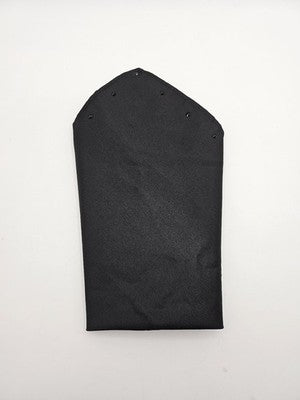 Mens Pocket Square Black Vtg Retro Wedding Pre-Loved Vintage Poly 8''-10'' Silk Handkerchief