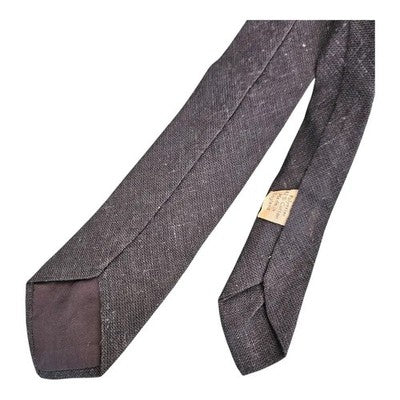 Thin Grey Retro Cotton Poly Tie Mens Vintage Wedding Formal Designer Classic Necktie Business