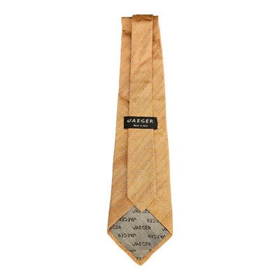 Jaeger Mustard Birdseye Silk Tie Mens Vintage Retro Wedding Formal Designer Classic Necktie