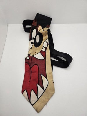 Looney Tunes Mania Silk Tie Mens Taz Tasmanian Devil Novelty Vtg Neck Clearance Vintage Retro