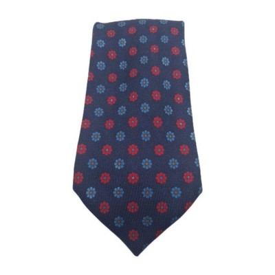 Hams Blue Flower Pattern Mens Silk Tie Classic Designer Necktie Formal BX2 Vintage Retro