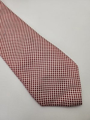 Charles Tyrwhitt Silk Tie Mens Red White Polka Dot Textured Wedding Neck Tie Vintage Retro