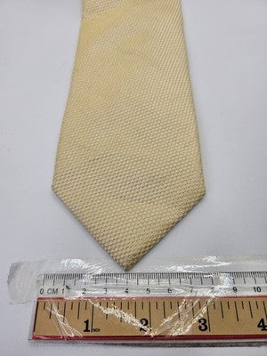 Charles Tyrwhitt Silk Tie Mens Yellow Gold Textured Woven Wedding Neck Tie Vintage Retro Formal