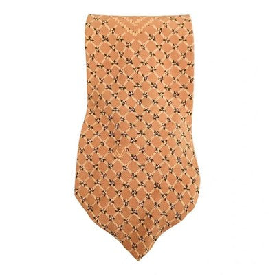 Valentino Cravatte Vintage Brown Check Floral Silk Tie Mens Retro Wedding Formal Designer