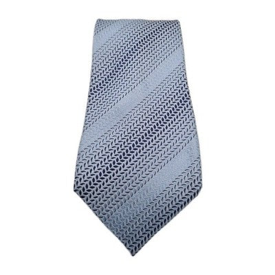 Lanvin Paris Blue Wide Kipper Pattern Silk Tie | Designer Mens Tie UK  BX2 Vintage Retro