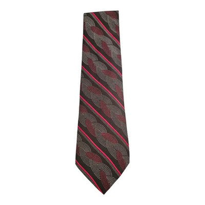 Vintage Cerruti 1881 Black and Red Pattern Tie Mens Retro Wedding Formal Designer Classic