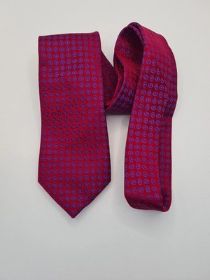 Charles Tyrwhitt Red Pattern Wedding Mens Silk Tie Classic Formal Necktie BX14 V Vintage Retro