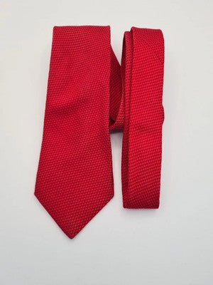 Charles Tyrwhitt Red Plain Woven Mens Silk Tie Classic Designer Necktie BX13 Vin Vintage Retro