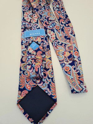 Blue Paisley Pattern Wedding Silk Tie | Designer Mens Tie UK  BX14 Vintage Retro Formal Classic