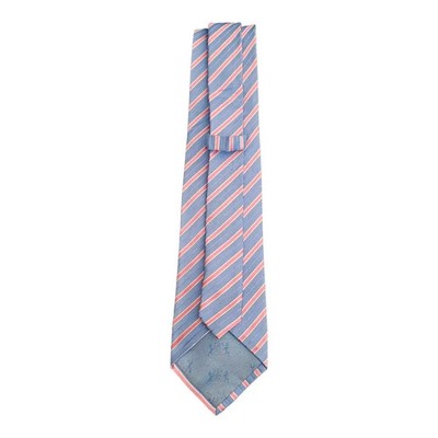 TM Lewin Pale Blue With Pink Stripes Silk Tie Mens Vintage Retro Wedding Formal Designer