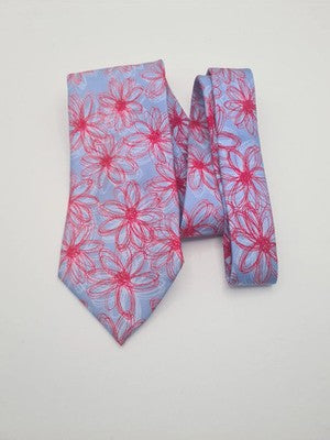 Italian Blue Flower Pattern Mens Silk Tie Classic Designer Necktie Formal BX9 Vi Vintage Retro