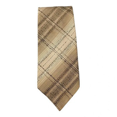 Vintage Topman Brown Check Tie Mens Retro Wedding Formal Designer Classic Necktie Business