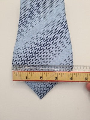 Lanvin Paris Blue Wide Kipper Pattern Silk Tie | Designer Mens Tie UK  BX2 Vintage Retro