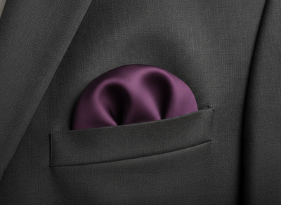 Debenhams Black Tie Pocket Square Mens Purple Plain Wedding Handkerchief Silk Formal Suit