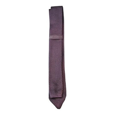 Marks and Spencer Grey Slim Knit Tie Mens Vintage Retro Wedding Formal Designer Classic Necktie