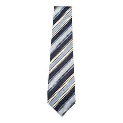 Baumler Shades Of Blue Striped Silk Tie Mens Vintage Retro Wedding Formal Designer Classic