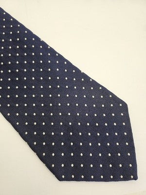Polo Ralph Lauren Silk Tie Mens Blue White Polka Dot Vtg Wedding Neck Clearance Vintage Retro