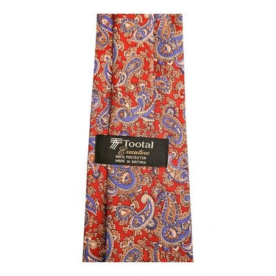 Tootal Executive Red Paisley Retro Tie Mens Vintage Wedding Formal Designer Classic Necktie