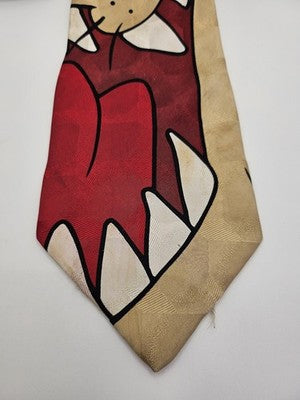 Looney Tunes Mania Silk Tie Mens Taz Tasmanian Devil Novelty Vtg Neck Clearance Vintage Retro