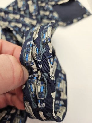 Star Wars Silk Tie Mens Blue Grey R2-D2 Droid Novelty Vtg Wedding Clearance Vintage Retro