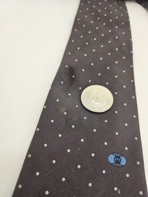 Gucci Silk Tie Mens Grey White Polka Dot Spotted Vtg Wedding Neck Tie Clearance Vintage Retro