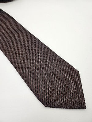 Charles Tyrwhitt Silk Tie Mens Brown Grenadine Textured Vtg Wedding Neck Tie Vintage Retro