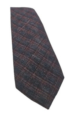 T.M Lewin Check tartan Woven Thin Mens Silk Tie Wedding Formal Neck Tie BX16 Vin Vintage Retro