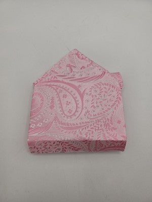 Mens Pocket Square Pink Vtg Retro Wedding Pre-Loved Vintage Poly 8''-10'' Silk Handkerchief