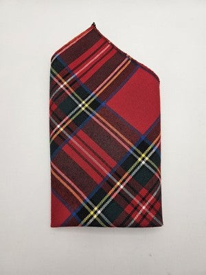 Mens Pocket Square Red Royal Vtg Retro Wedding Pre-Loved Vintage Poly 8''-10'' Silk