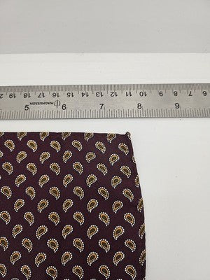 MandS Silk Pocket Square Mens Purple Paisley Vtg Wedding Handkerchief Formal Suit Vintage