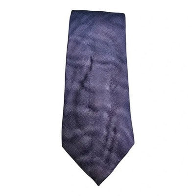 TM Lewin Navy Blue Plain Silk Tie Mens Vintage Retro Wedding Formal Designer Classic Necktie