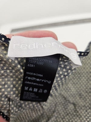 Red Herring Pocket Square Mens Blue Polka Dot Vtg Wedding Handkerchief Silk Formal Suit Vintage