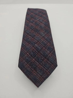 T.M Lewin Check tartan Woven Thin Mens Silk Tie Wedding Formal Neck Tie BX16 Vin Vintage Retro