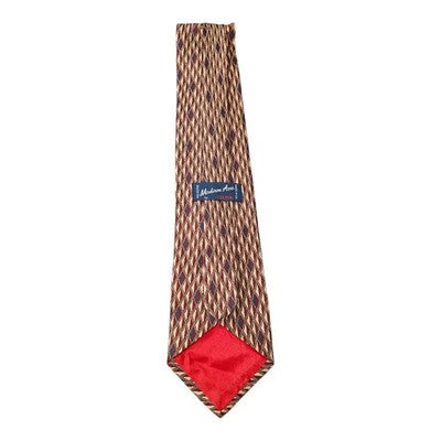 Madison Avenue By Gelger Vintage Gold and Red Diamond Tie Mens Retro Wedding Formal Designer