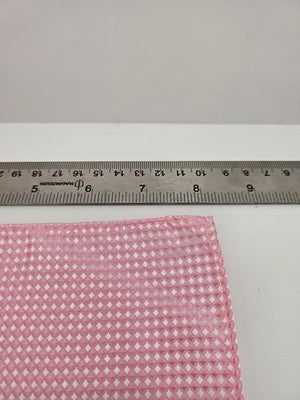 Mens Silk Pocket Square Pink Geometric Vtg Wedding Handkerchief Hankie Formal Suit Vintage