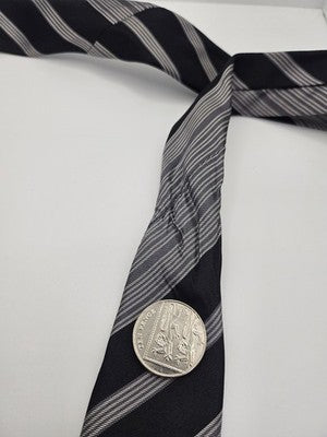 Vivienne Westwood Silk Tie Mens Black Grey Striped Vtg Wedding Neck Clearance Vintage Retro