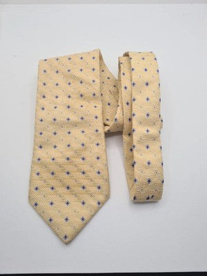 Canali Yellow Diamond Pattern Mens Silk Tie Classic Designer Necktie Formal BX5 Vintage Retro
